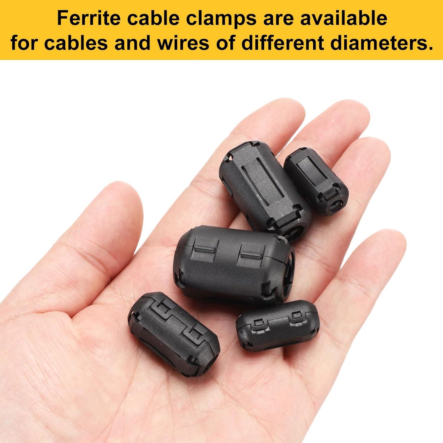 Núcleos de Anillo de Ferrita Clip-on MECCANIXITY 30 Pcs