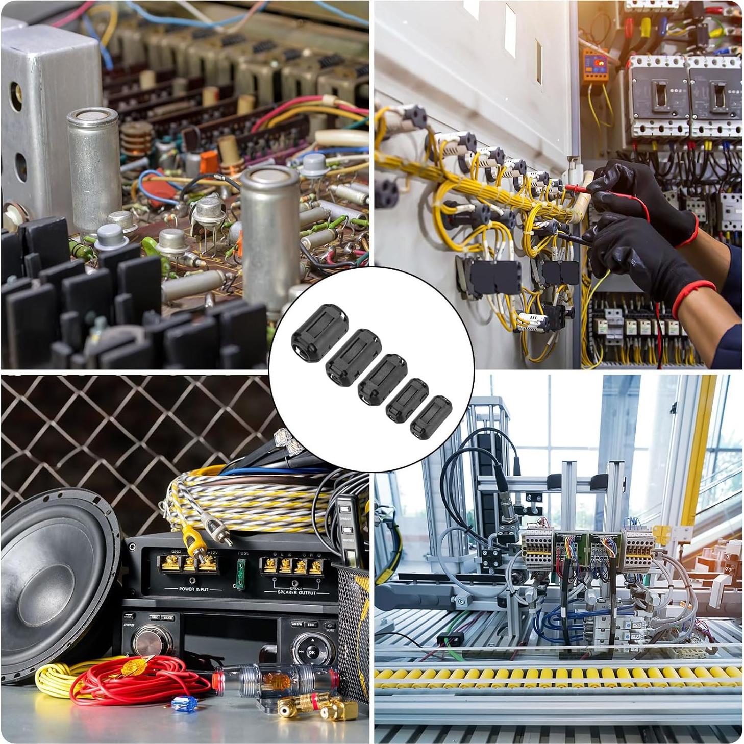 Núcleos de Anillo de Ferrita Clip-on MECCANIXITY 35 Pcs