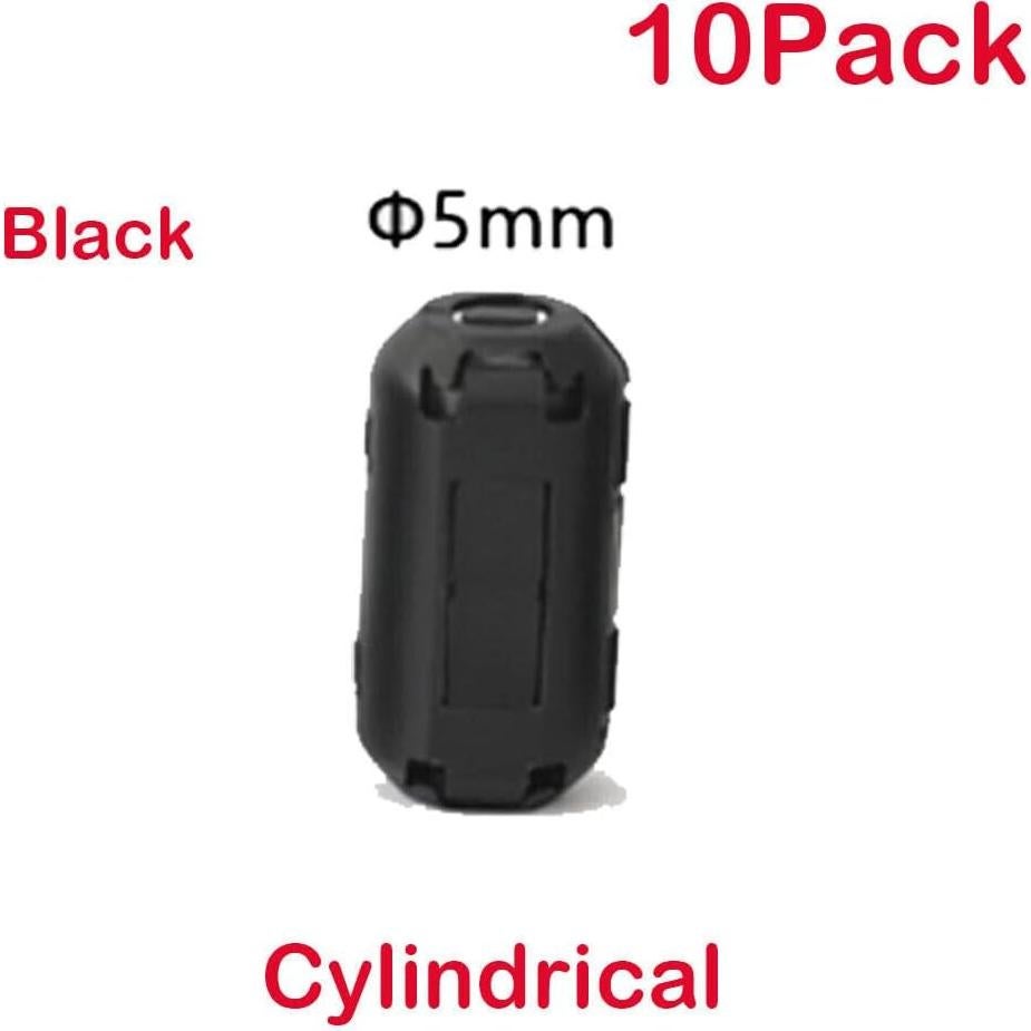10 Clips de Anillo de Ferrita UCCKEYI 5mm para Filtro de Ruido