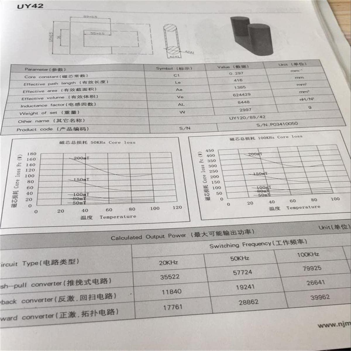 Núcleo de Transformador Ferrita UY42 42mm MnZn PC40 - 2 Piezas
