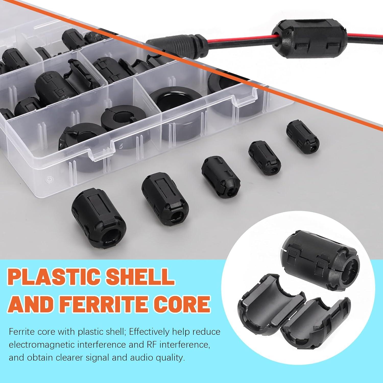 Clip-on de Ferrita Tanstic 32 Pcs para Reducción de Ruido