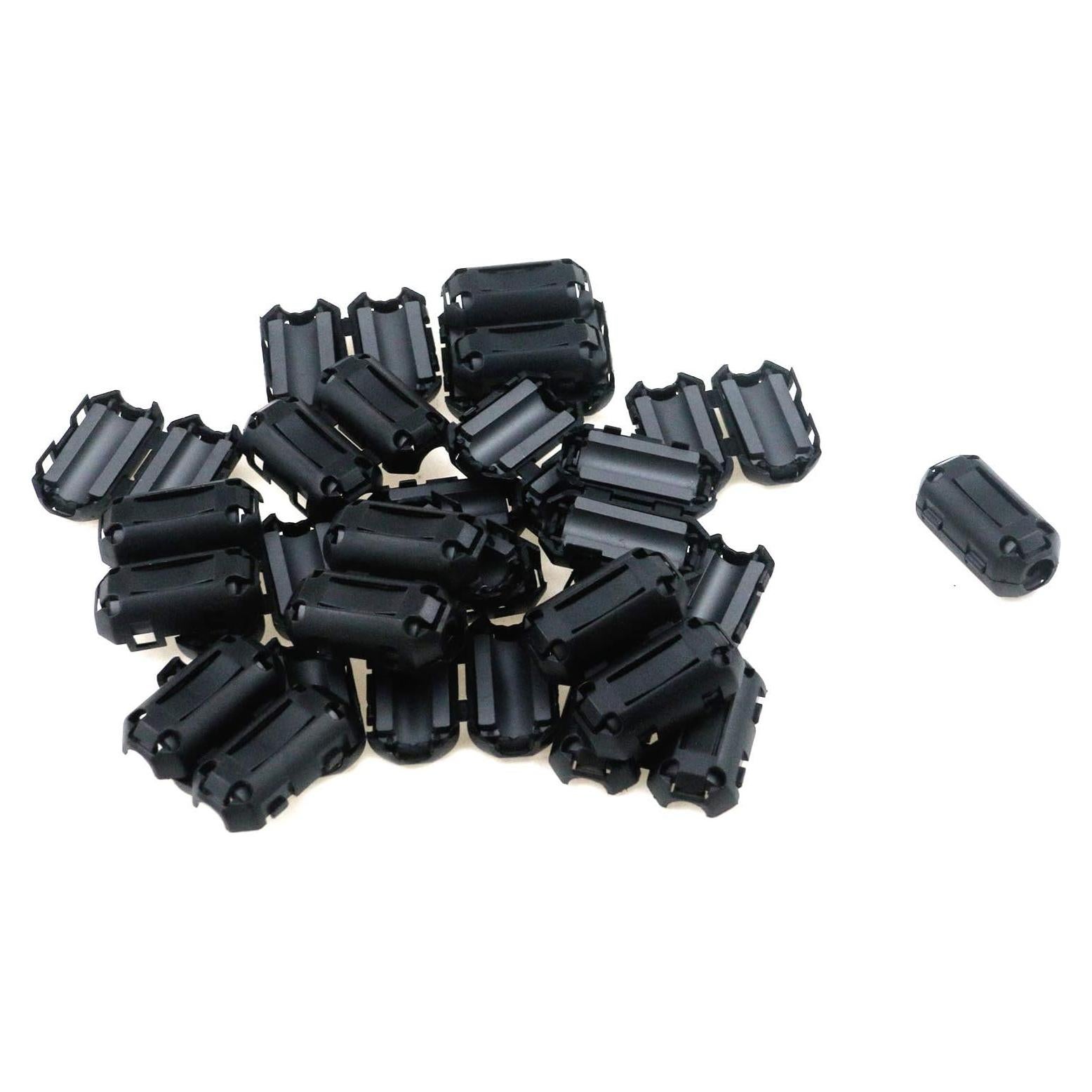 Anillo de Ferritas Clip Doble Quluxe 7mm Negro - Paquete de 20