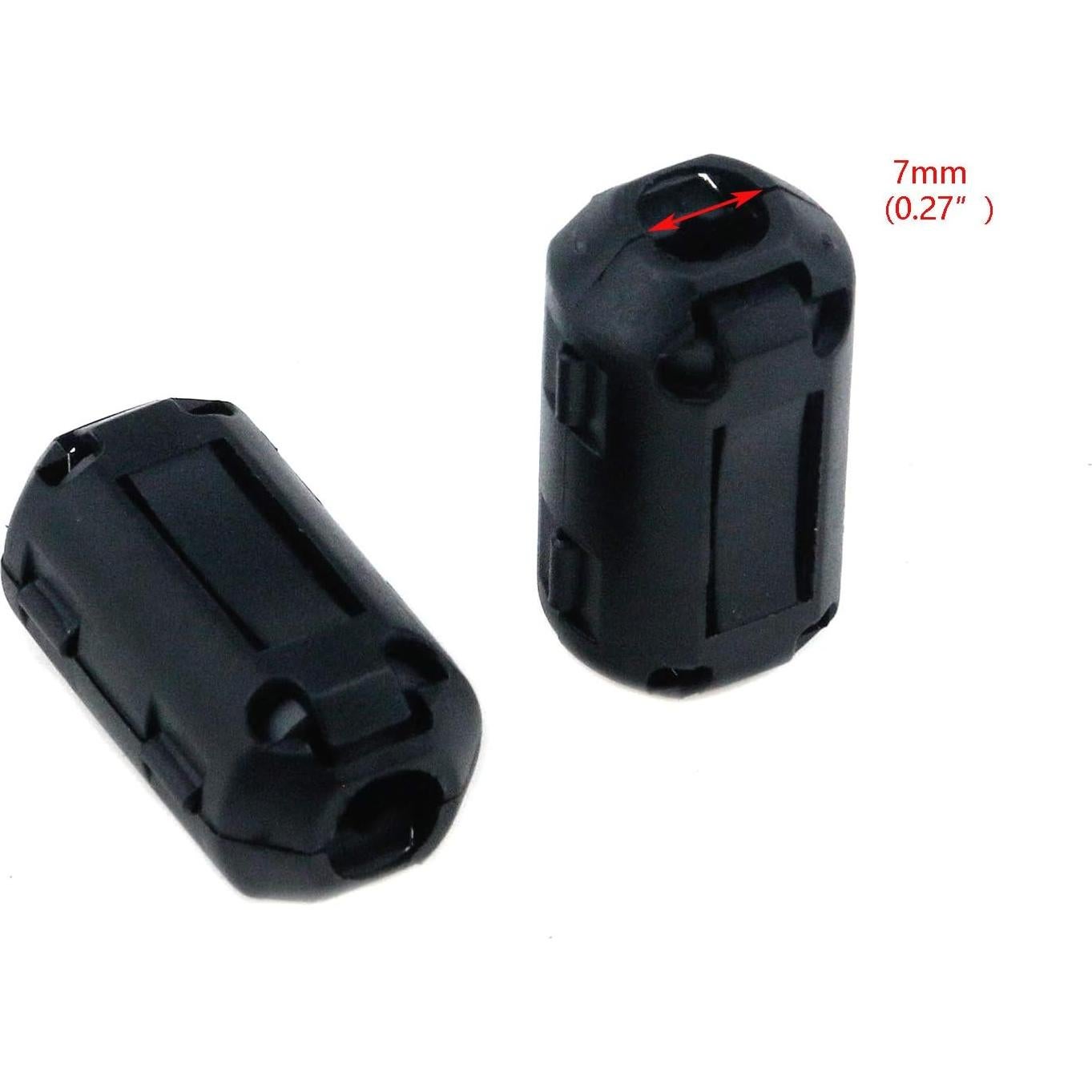 Anillo de Ferritas Clip Doble Quluxe 7mm Negro - Paquete de 20