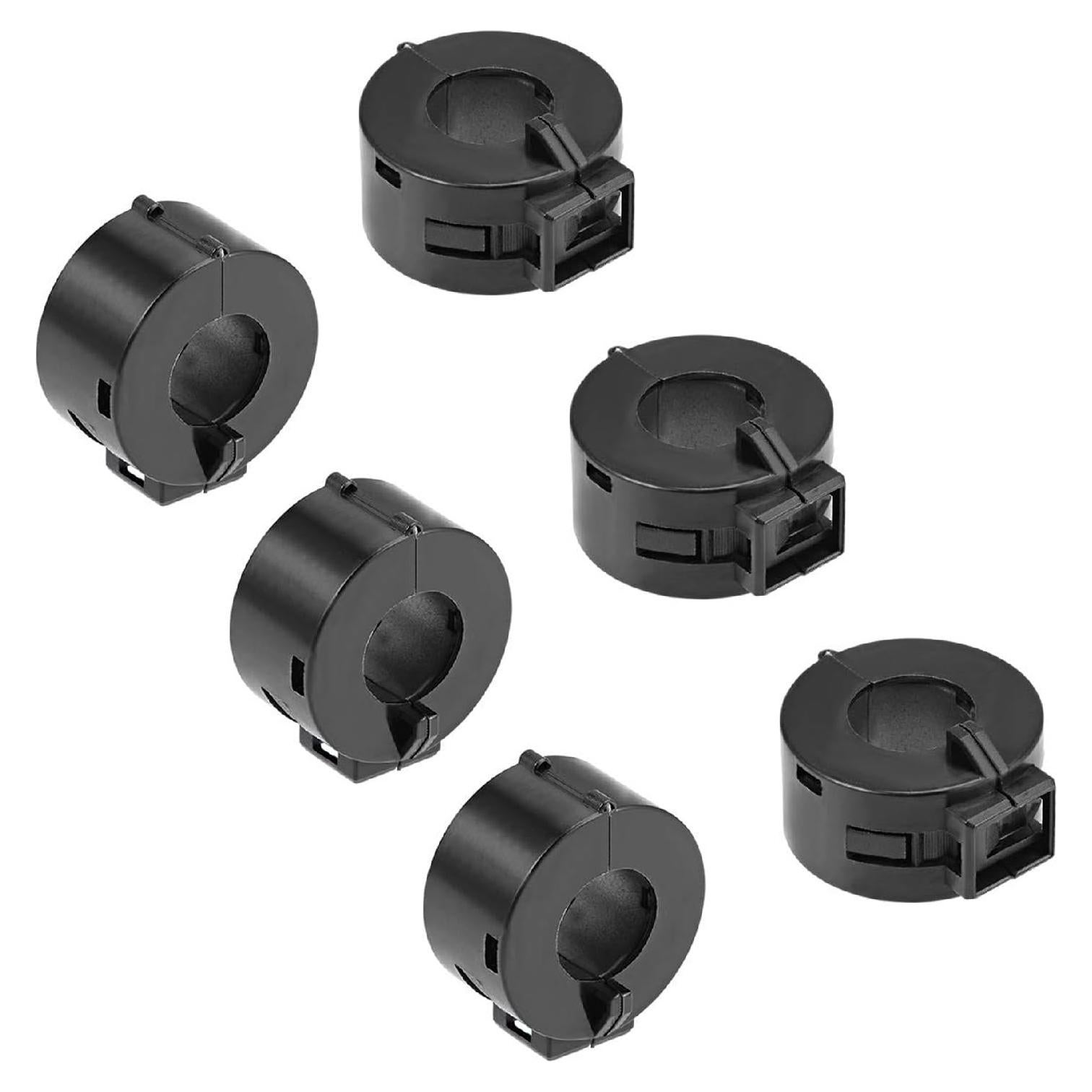 Clip de Anillo de Ferrita 15mm RFI EMI - 6 Pcs Negro