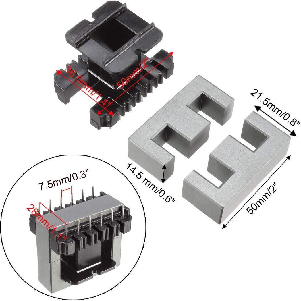 Bobina Transformador Ferrita EE50 6+6pin uxcell 50x14.5mm