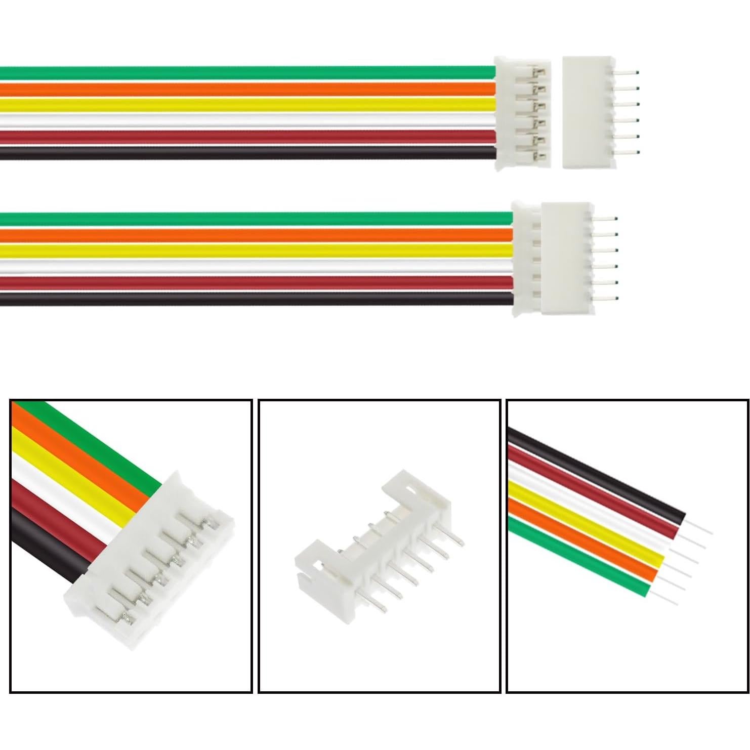 Kit 80 Pcs Conectores JST PH 2.0 6 Pines con Cable 15cm