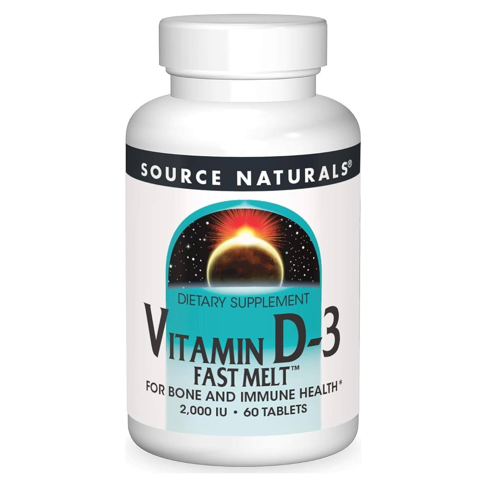 Vitamina D-3 2000 IU Source Naturals - 60 Tabletas Sabor Cereza