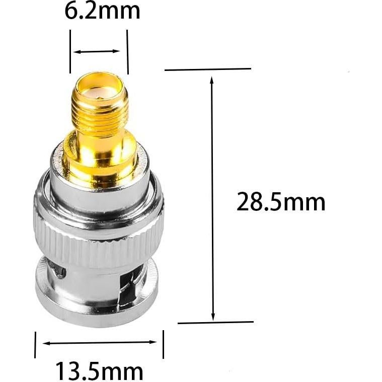 Adaptador Coaxial RF SMA Hembra a BNC Macho DHT 2 Piezas