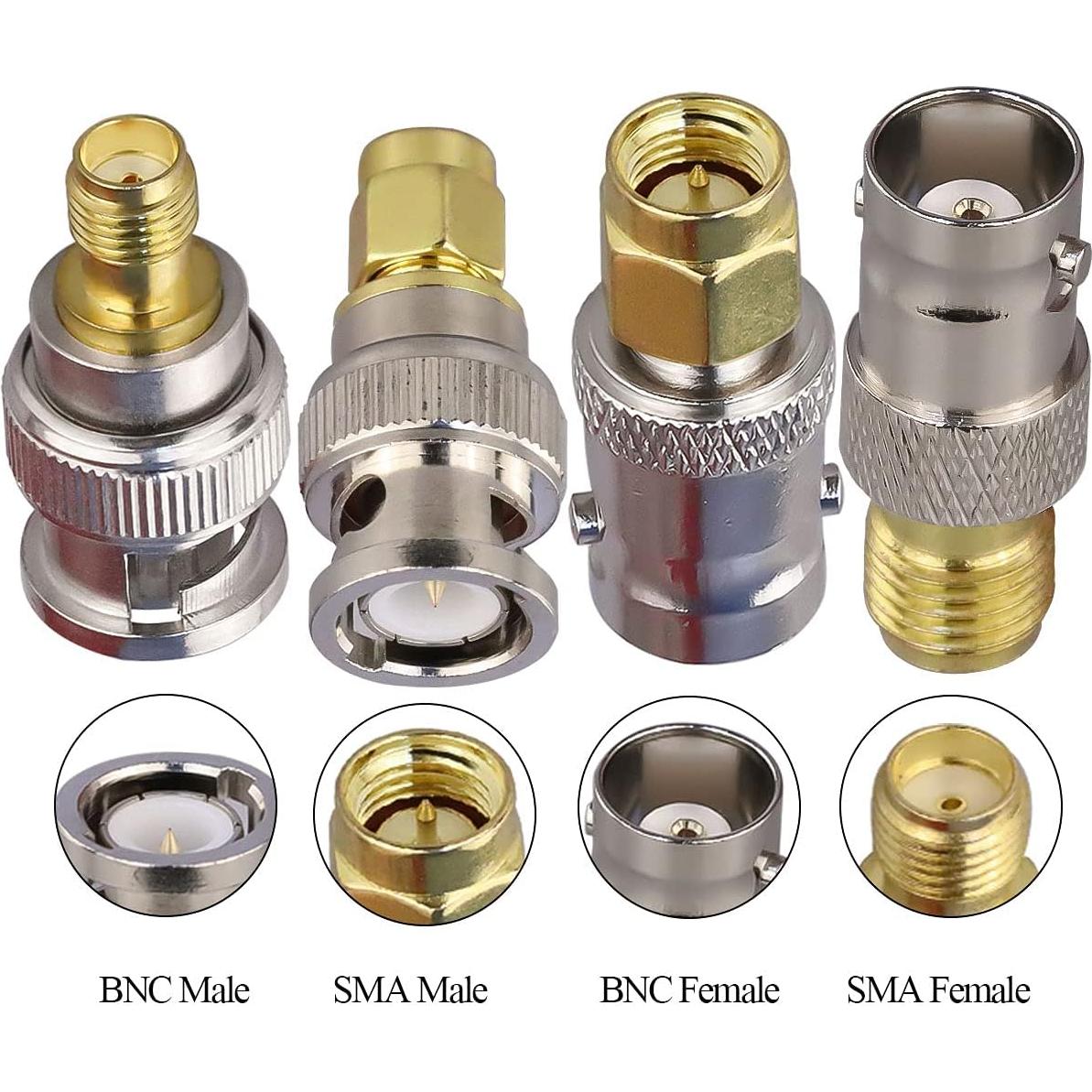 Adaptador Coaxial SMA a BNC TUOLNK 4 Piezas 6 GHz