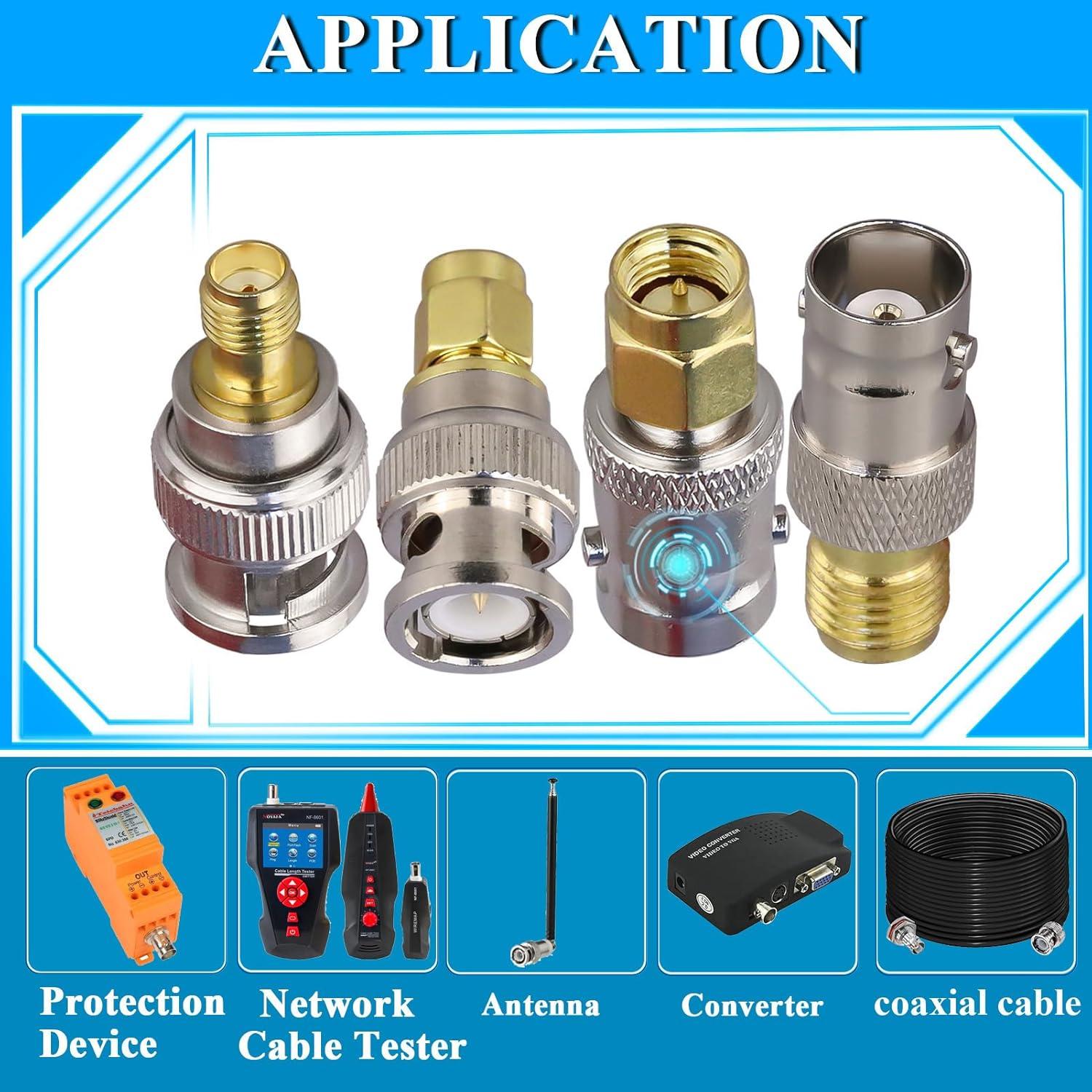 Adaptador Coaxial SMA a BNC TUOLNK 4 Piezas 6 GHz