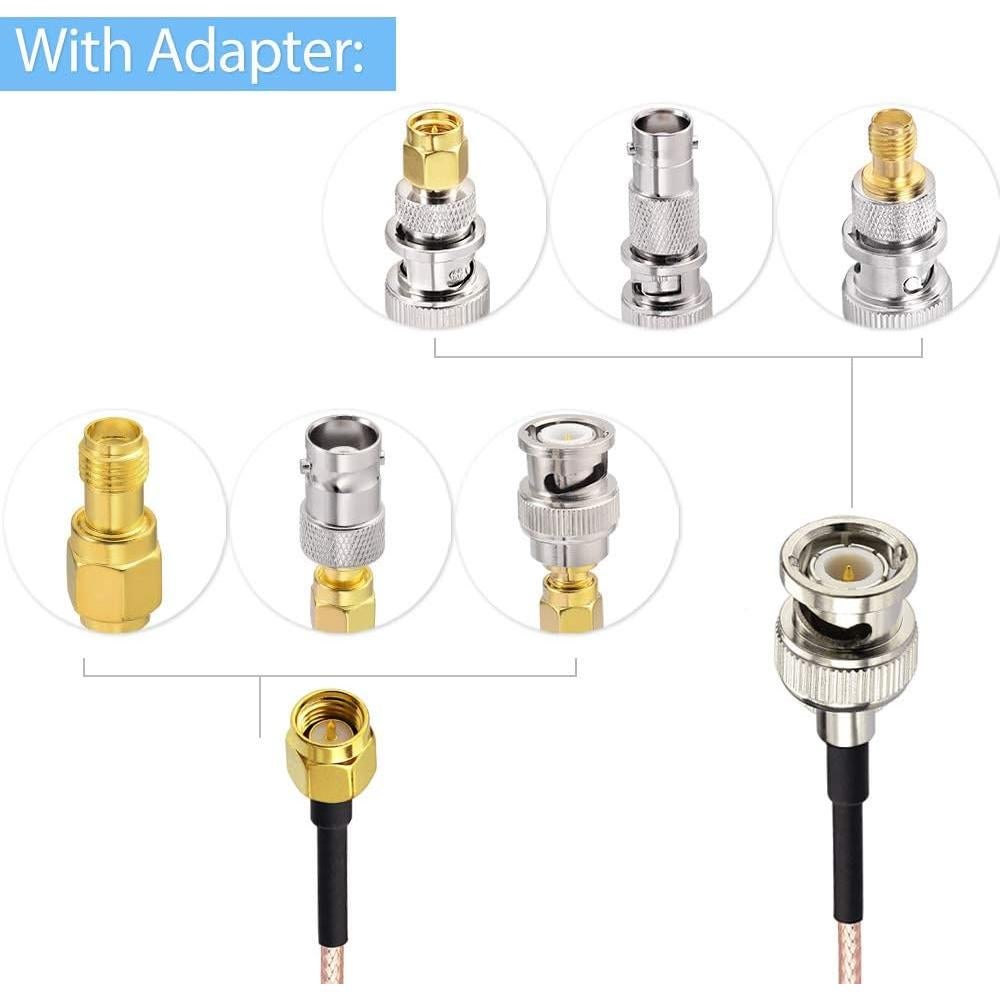 Cable Coaxial Superbat SMA Macho a BNC Macho 15cm + 5 Adaptadores