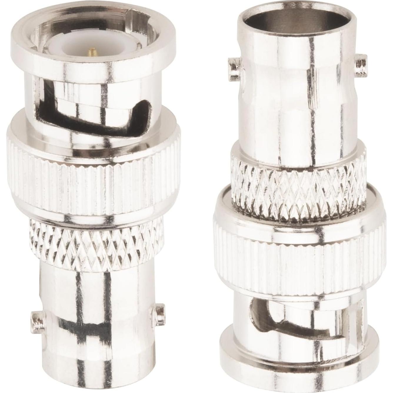 Adaptador BNC Macho a Hembra Boobrie 2PCS 50 Ohm para CCTV