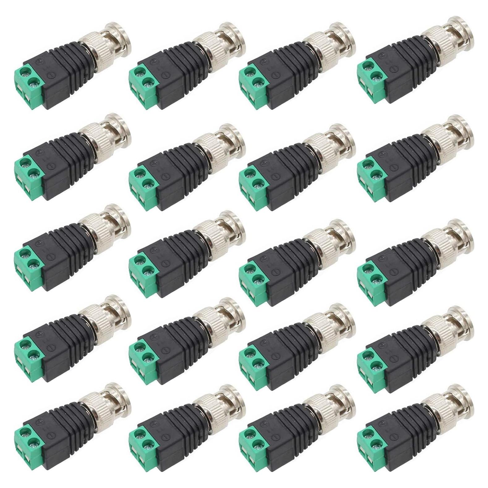 Adaptador Balun Macho BNC AIMHDUTY Paquete de 20 para CCTV