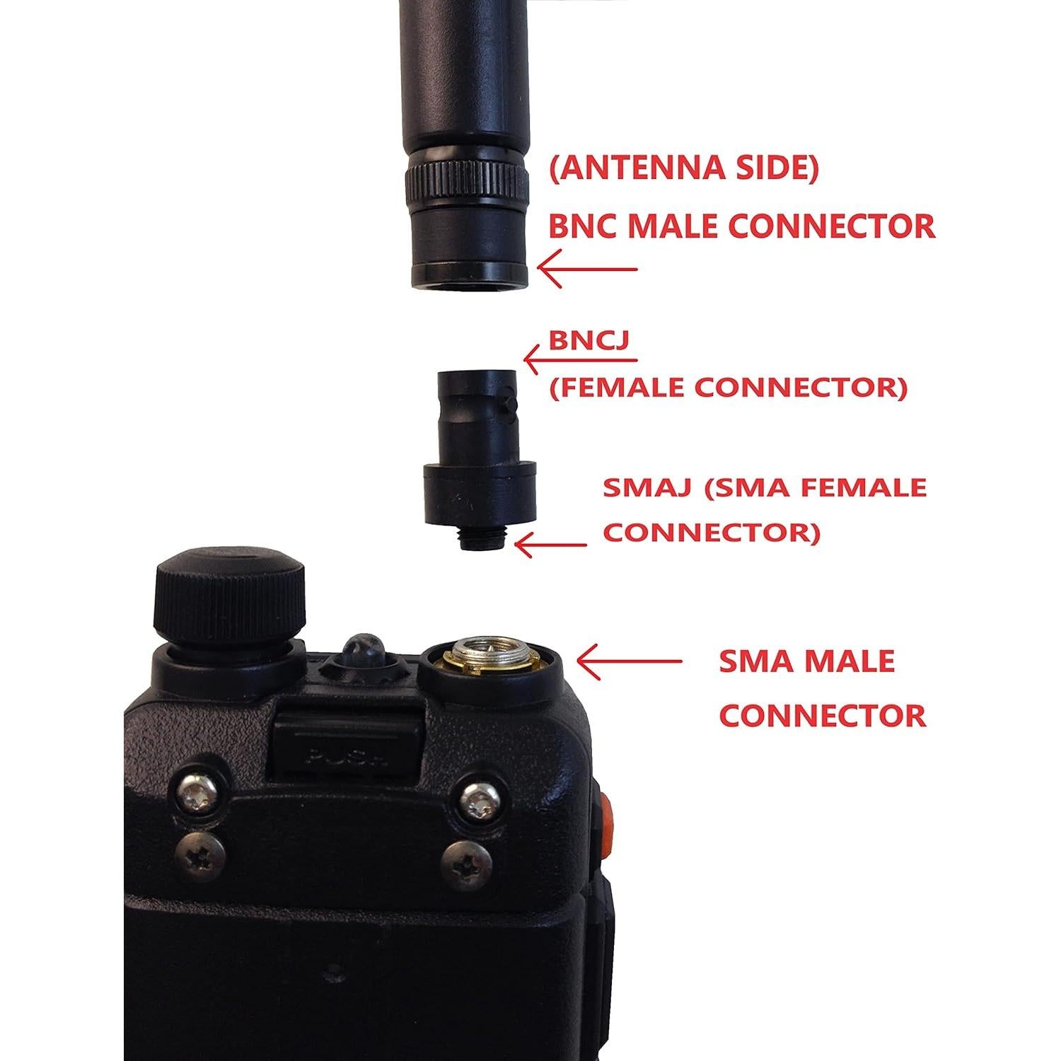 Conector Adaptador BNC Femenino a SMA Femenino Chiko 3 Pzas