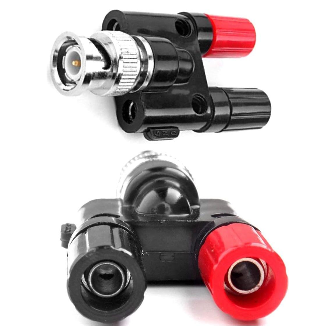 Adaptador BNC Macho a 2 Jack Hembra Banana Doble MWRF