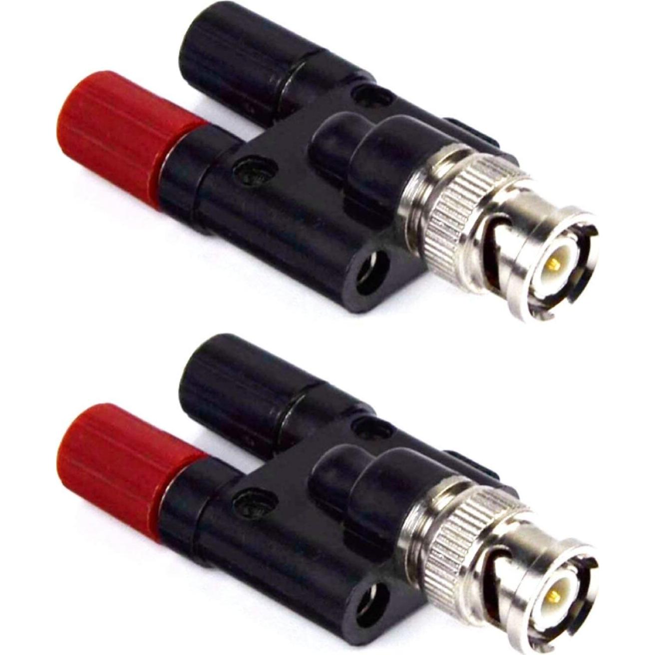 Adaptador BNC Macho a 2 Jack Hembra Banana Doble MWRF
