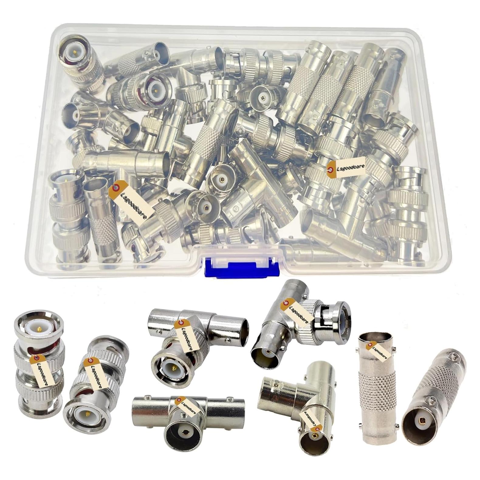 Kit de Conectores BNC 40 Piezas Lsgoodcare para CCTV