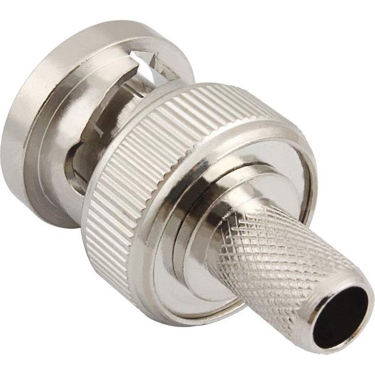 Conector BNC Macho Crimp 50 Ohm para Cable Coaxial RG8X - Paquete de 10