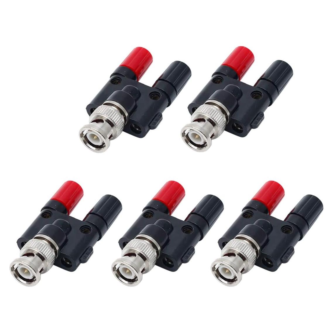 Adaptador BNC Macho a Doble Jack Banana Hembra 4mm - 5 Pcs
