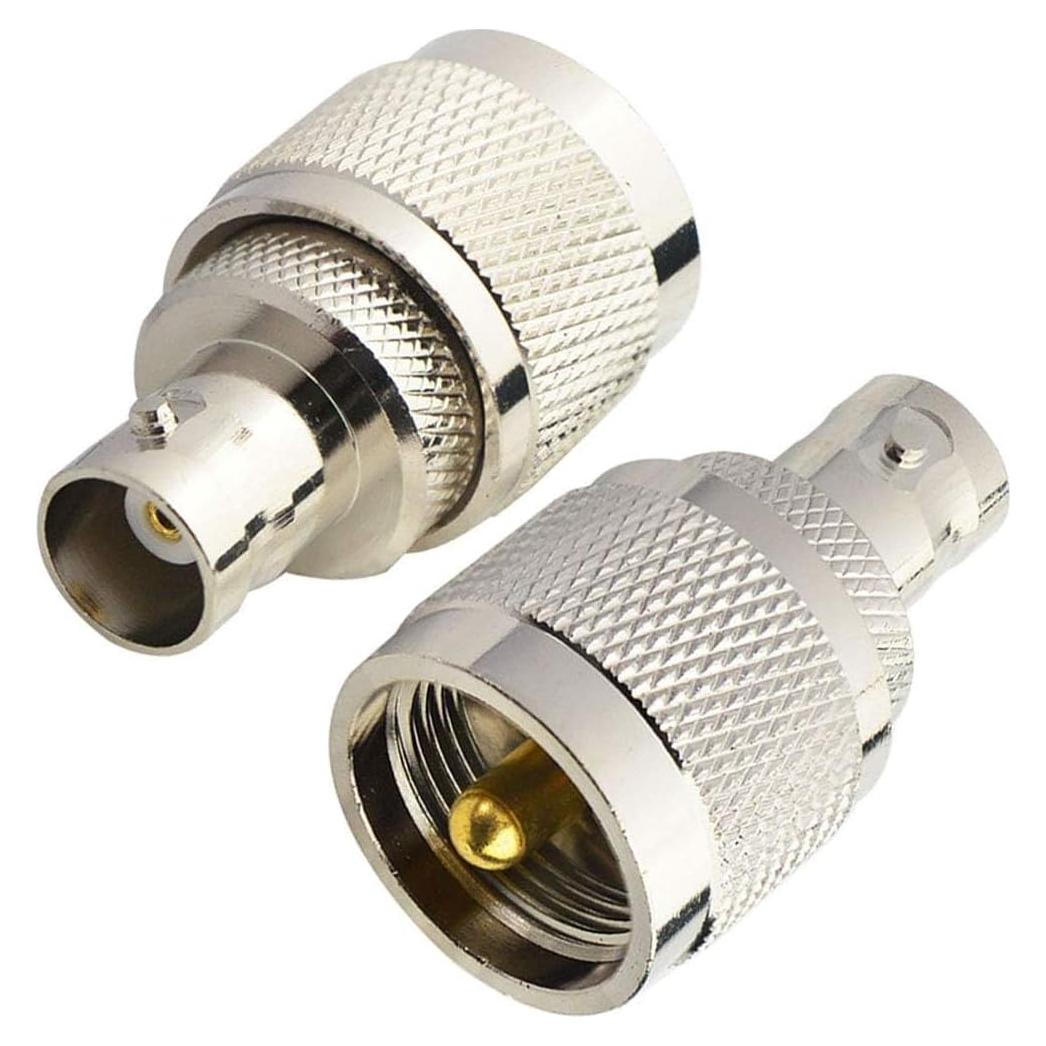 Conector Coaxial Boobrie UHF Macho a BNC Hembra Bajo Pérdida - Paquete de 2