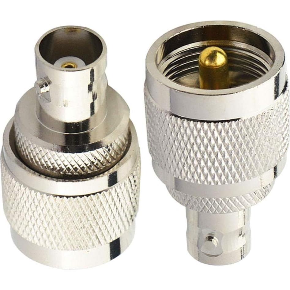 Conector Coaxial Boobrie UHF Macho a BNC Hembra Bajo Pérdida - Paquete de 2