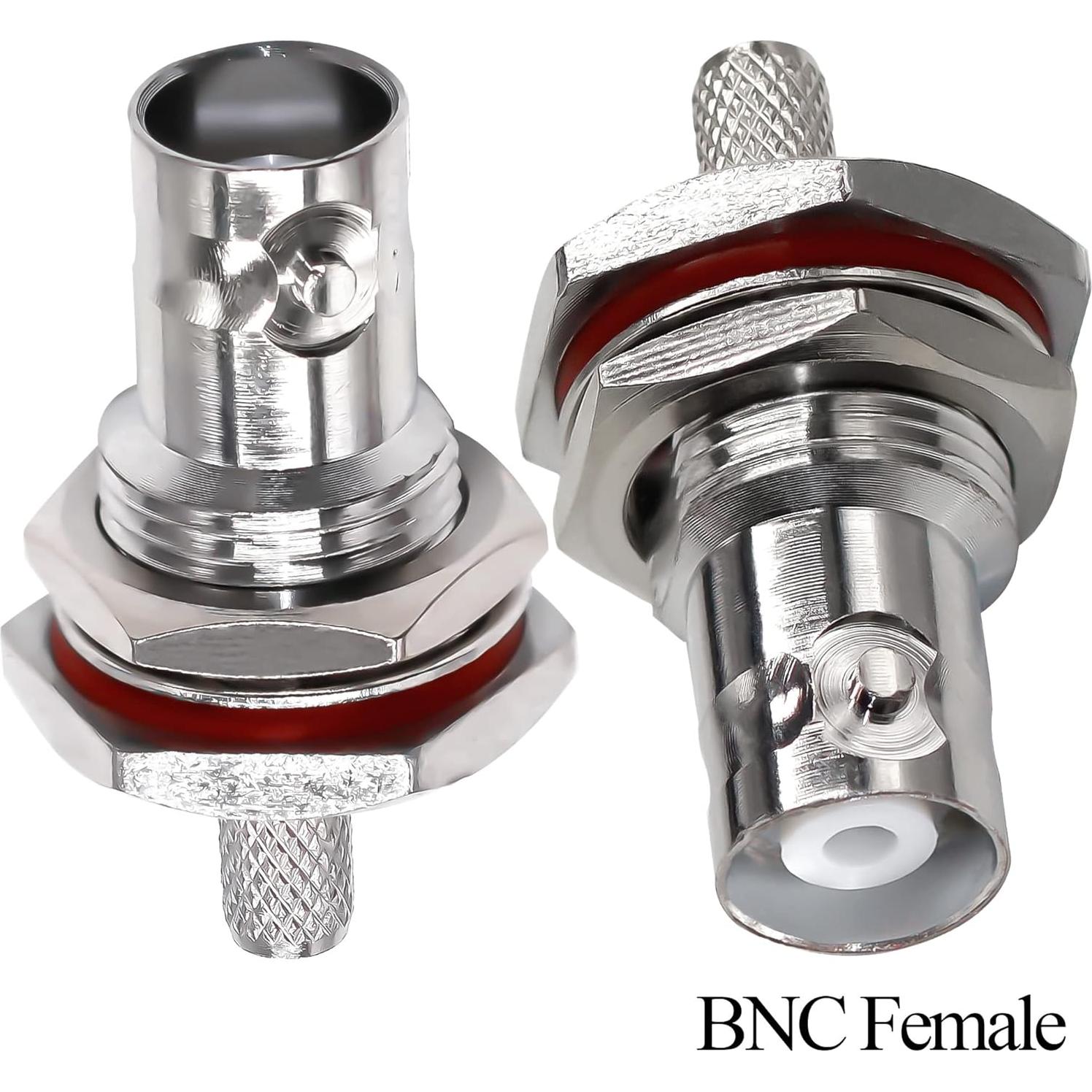 10 Conectores Crimp BNC Femenino Impermeables TUOLNK 6 GHz