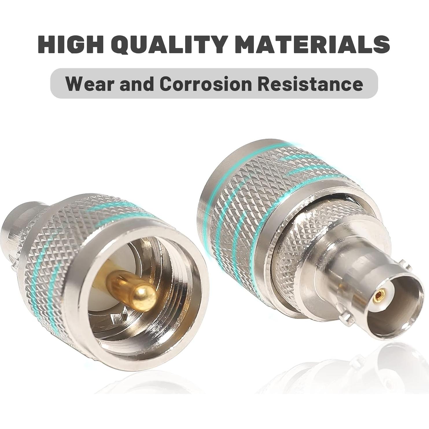 Adaptador BNC hembra a UHF macho Anina - 2 unidades para RF