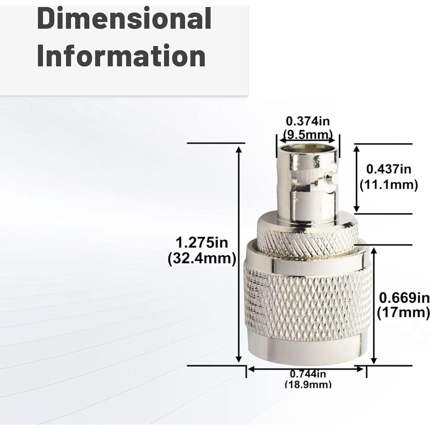 Adaptador BNC hembra a UHF macho Anina - 2 unidades para RF