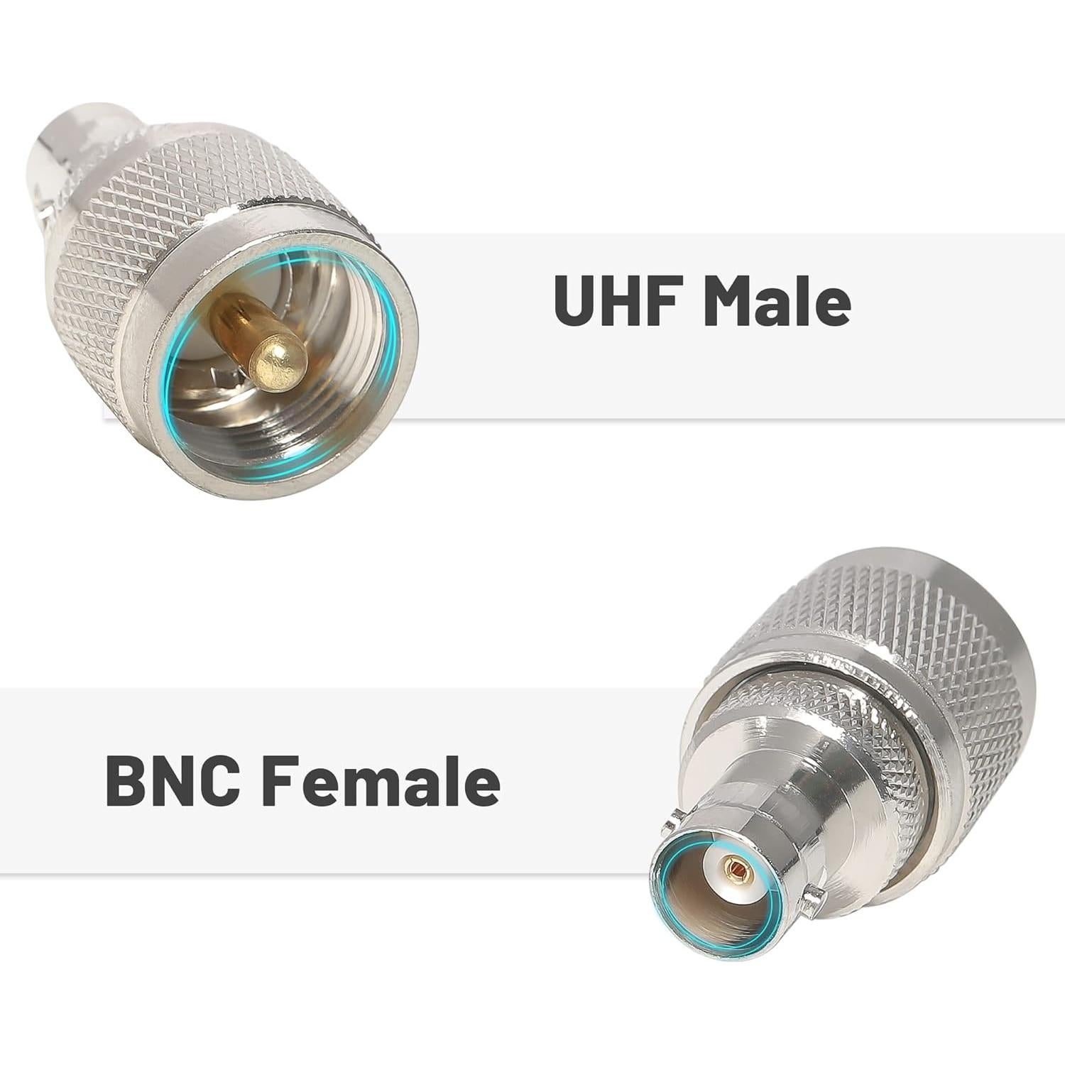 Adaptador BNC hembra a UHF macho Anina - 2 unidades para RF