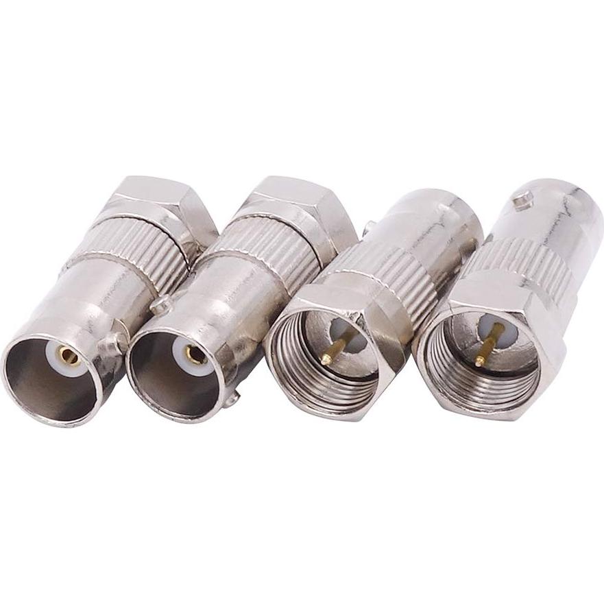 Adaptador F macho a BNC hembra 75 ohm 4-pack Fancasee