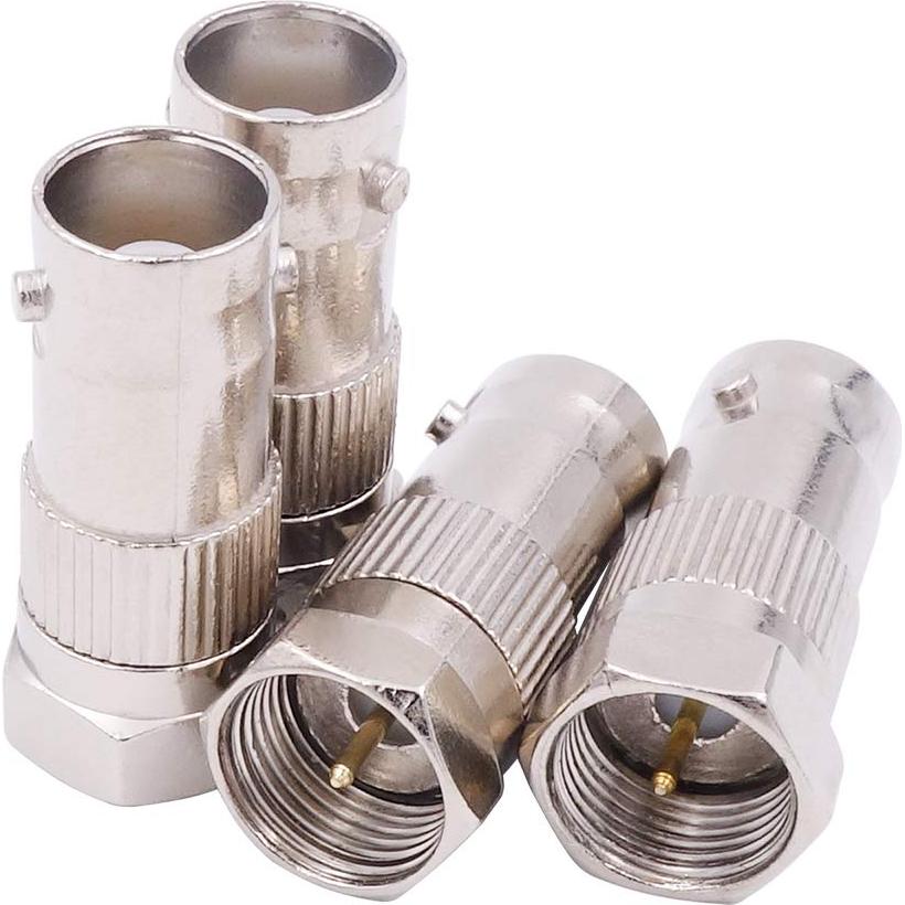 Adaptador F macho a BNC hembra 75 ohm 4-pack Fancasee