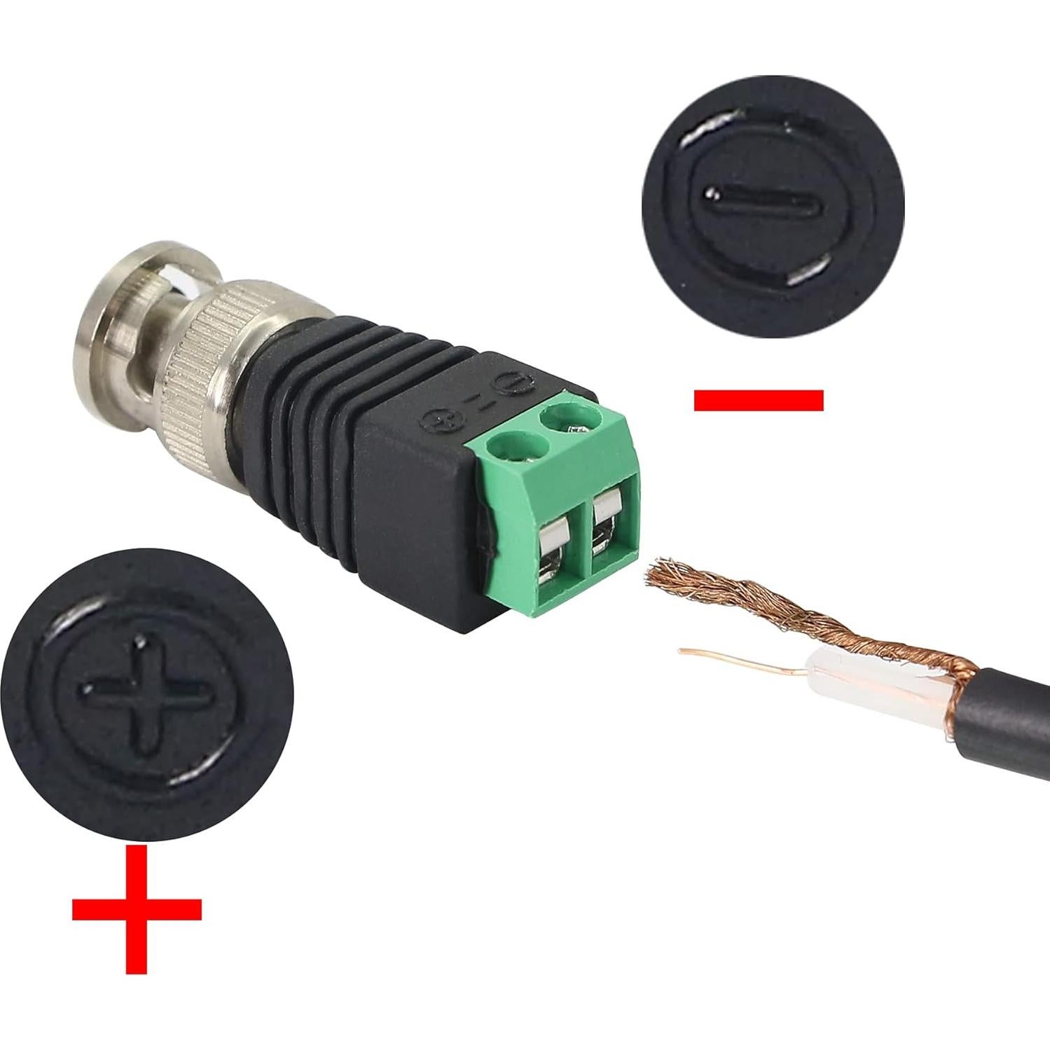 Adaptador BNC Macho PNGKNYOCN a 2 Terminales Sin Soldadura - 5 Unidades