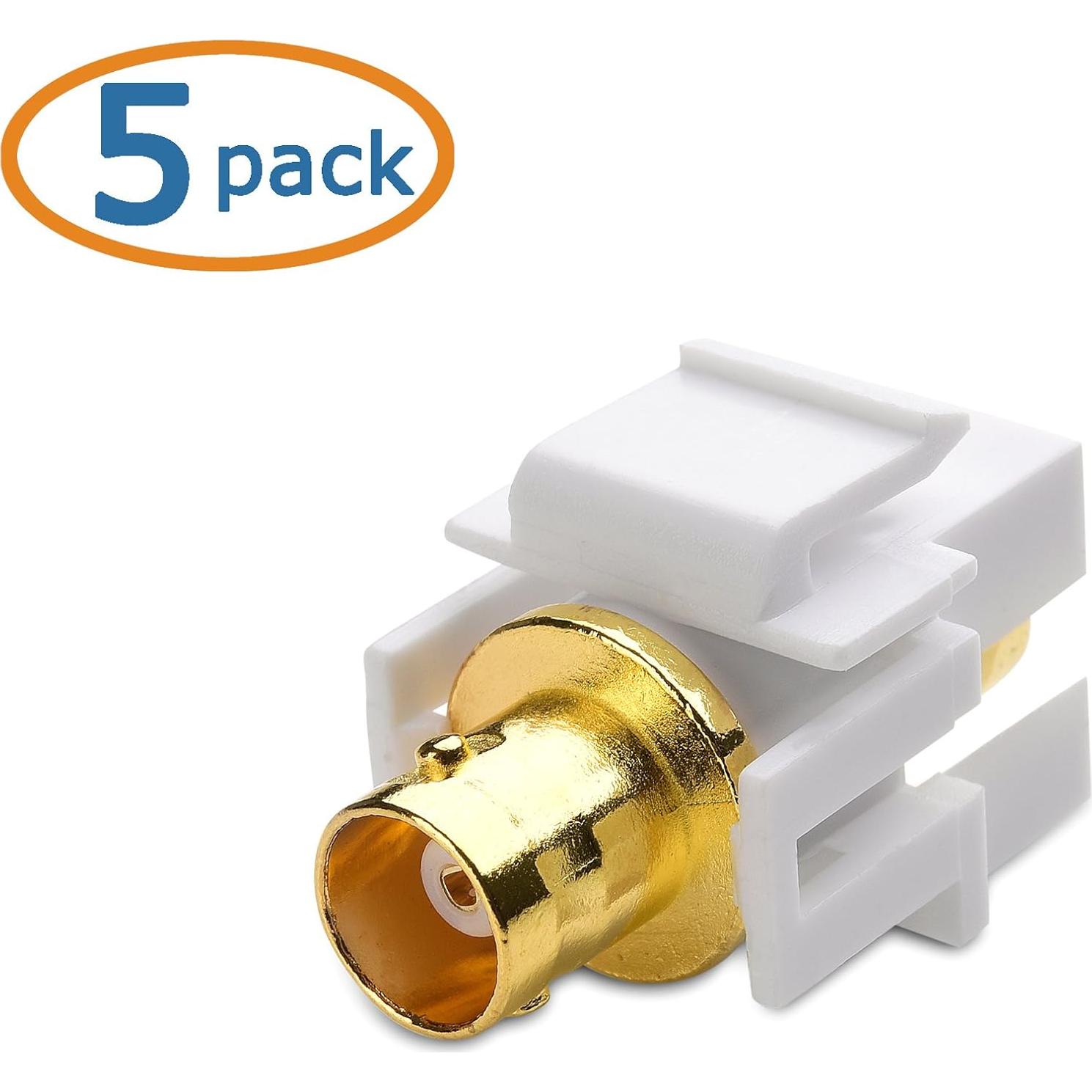Inserciones Jack Keystone BNC Cable Matters 5 Unidades Blanco