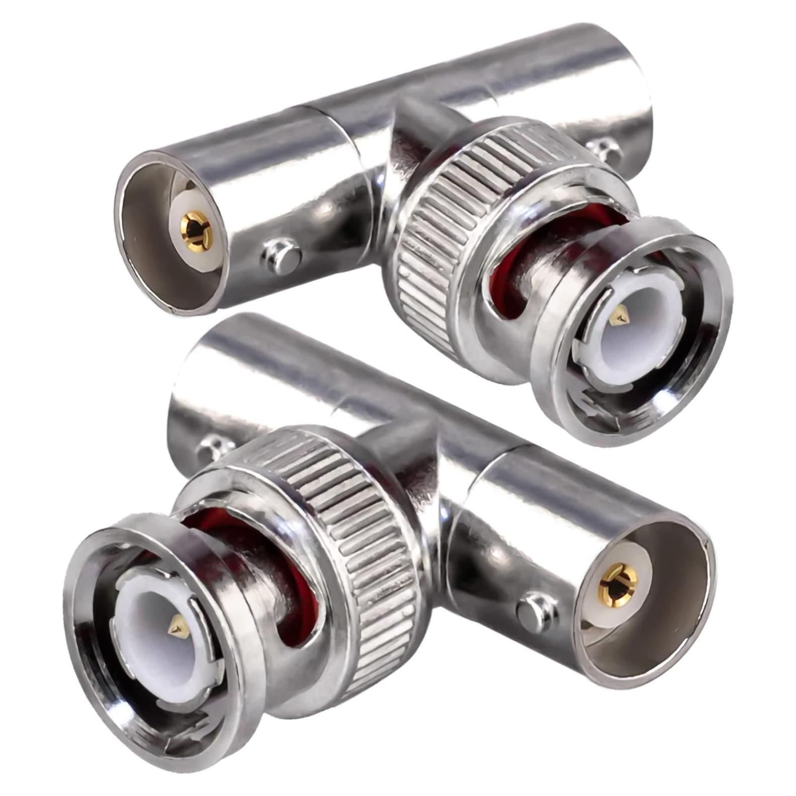 Conector Triple Tee BNC Macho a Doble BNC Hembra TUOLNK