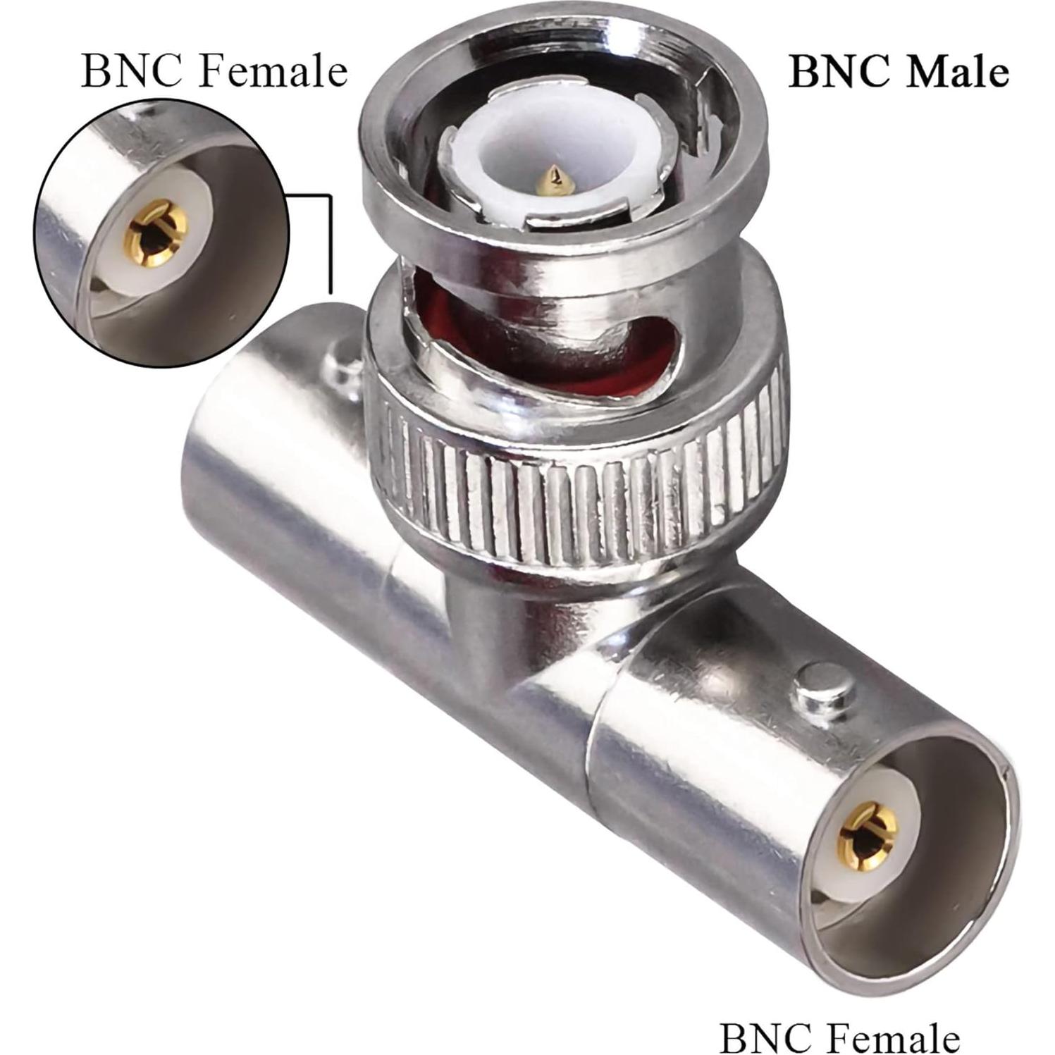 Conector Triple Tee BNC Macho a Doble BNC Hembra TUOLNK