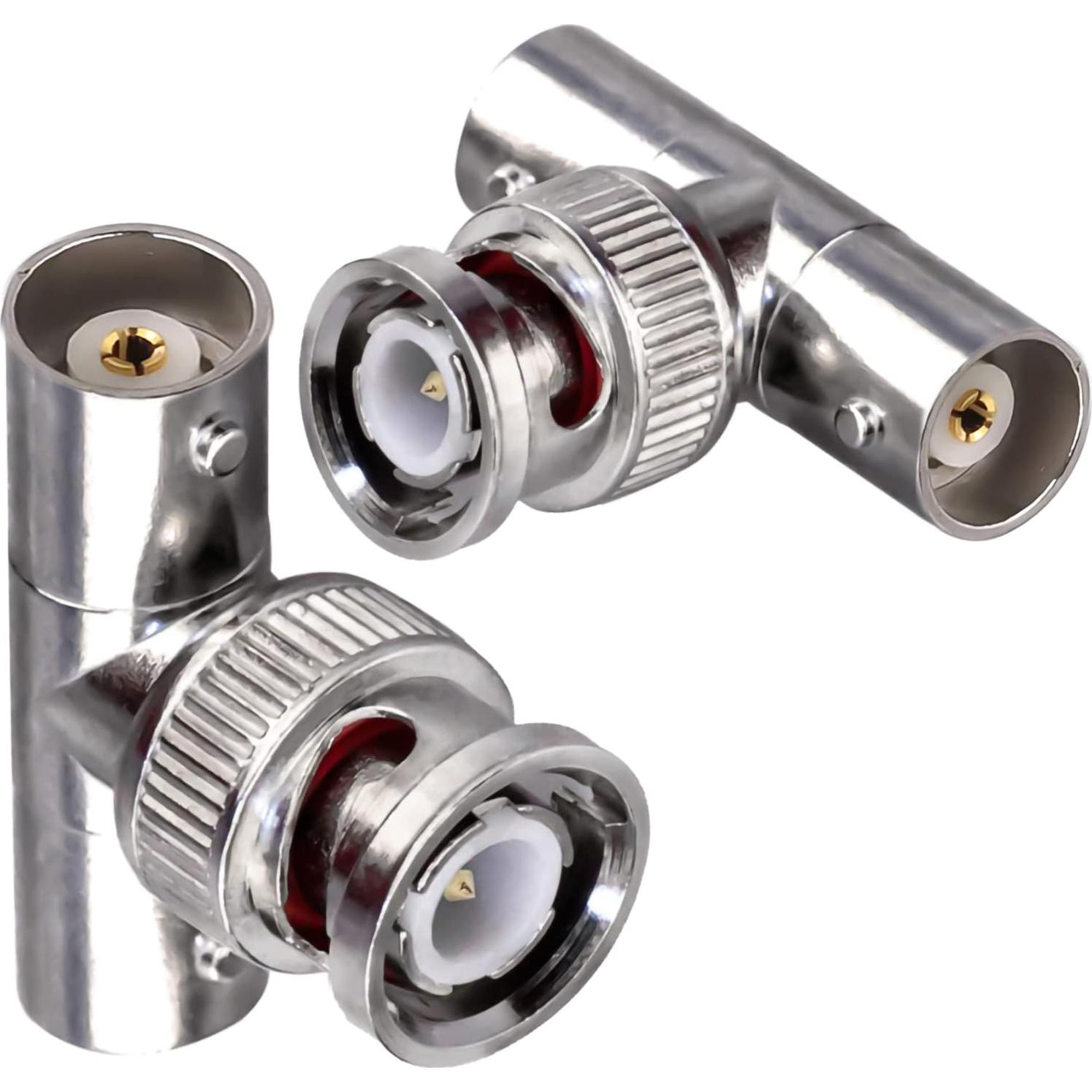 Conector Triple Tee BNC Macho a Doble BNC Hembra TUOLNK