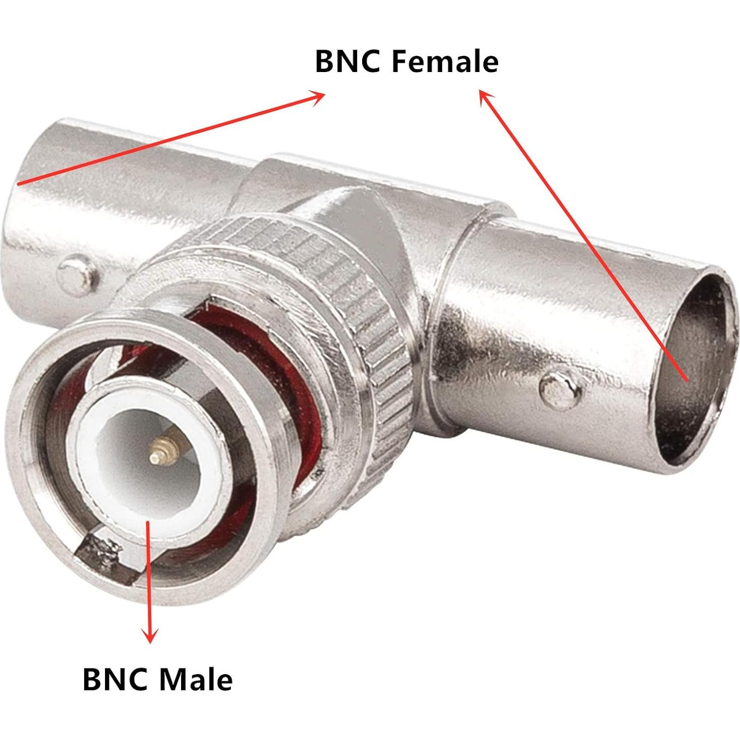 Divisor BNC Macho a Doble Hembra RFAdapter - Paquete de 2