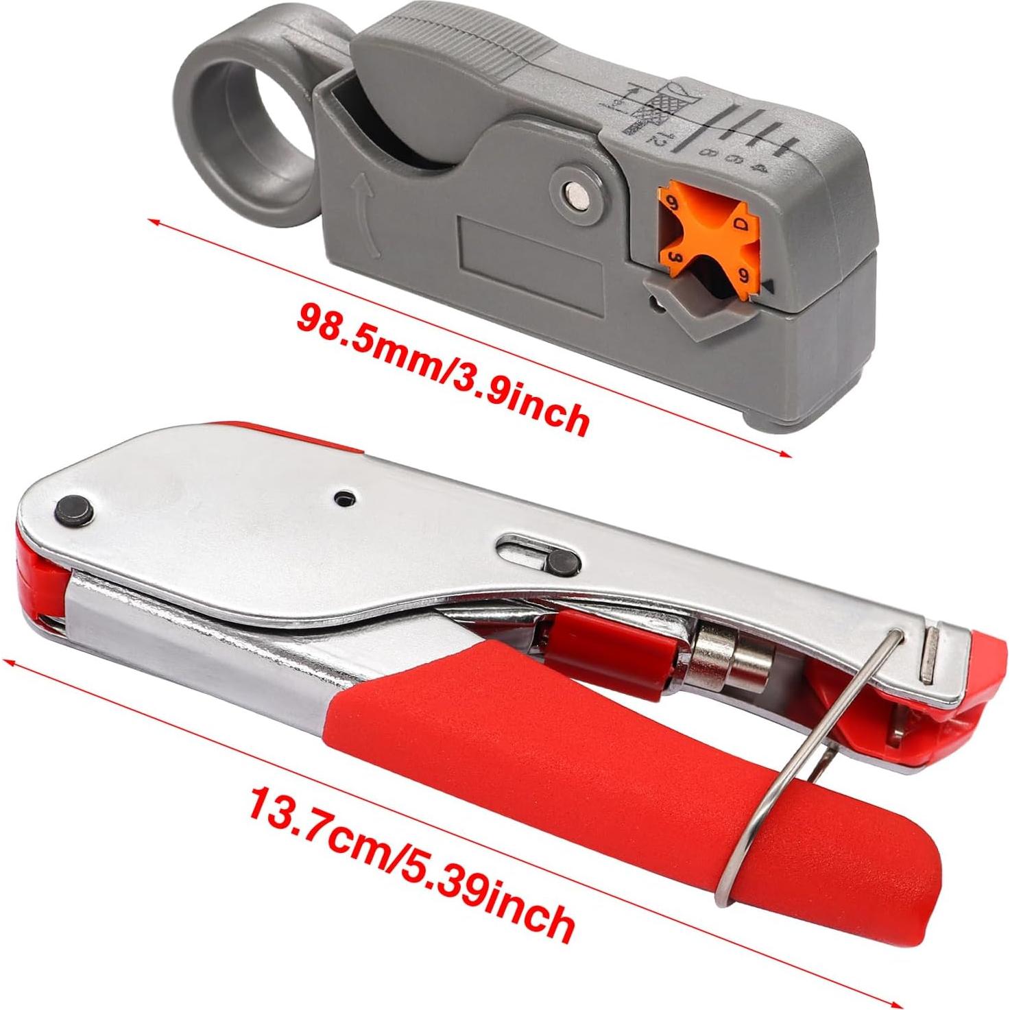 Kit de Crimpado de Cable Coaxial Taiss con 20 Conectores F RG6