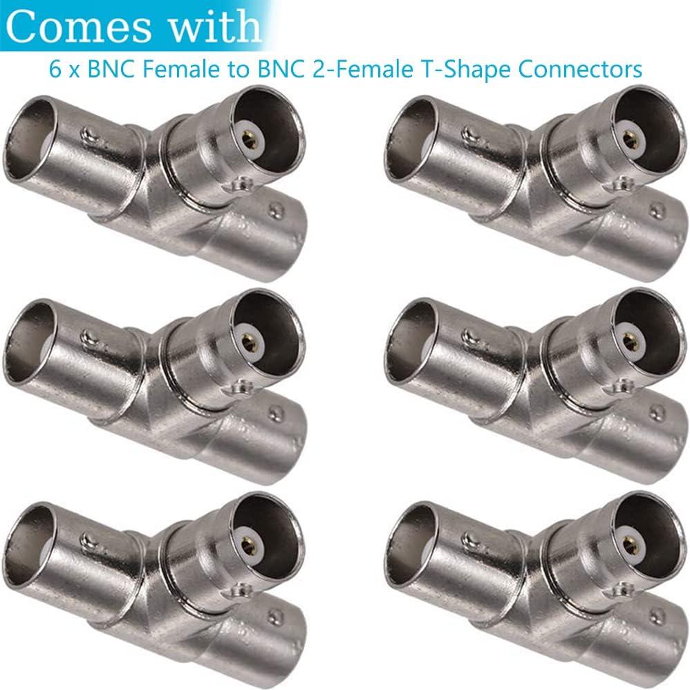 Divisor BNC Femenino a Doble Femenino Warmstor - 6 Paquetes