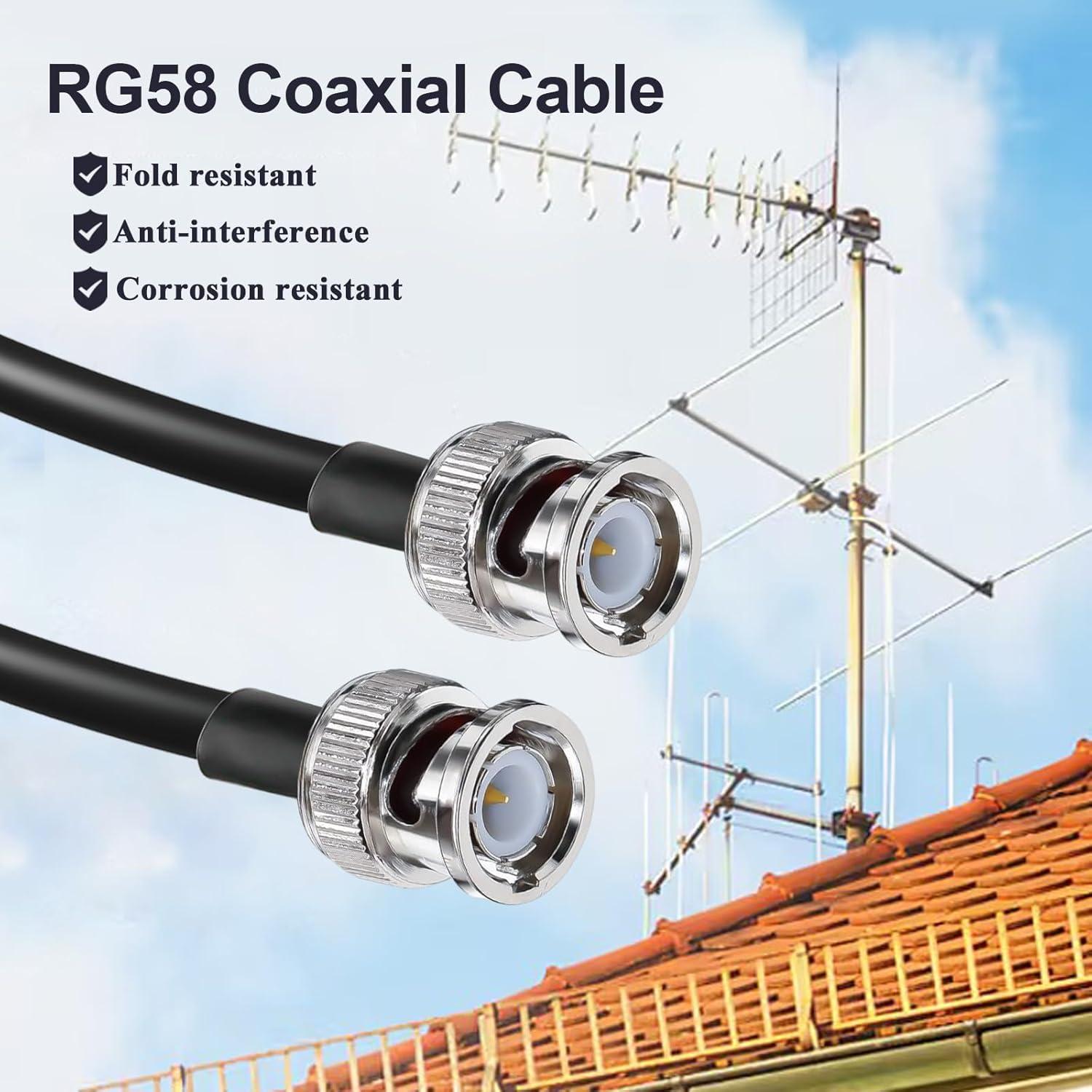 Cable Coaxial BNC RG58 TUOLNK 30cm 50 Ohm 2PCS