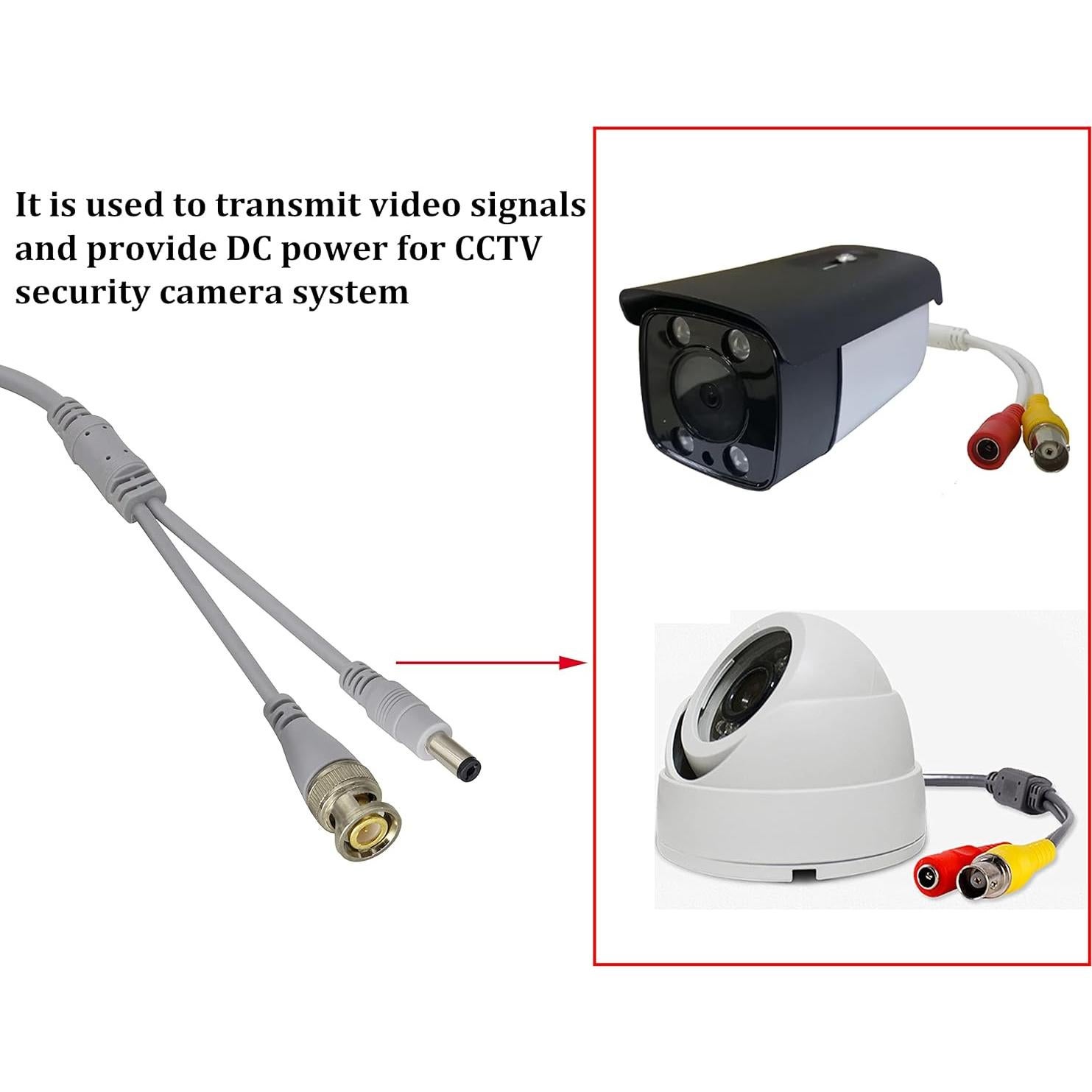 Cable de Alimentación BNC DC 5.5x2.1mm HCFeng 0.3m 4Pcs