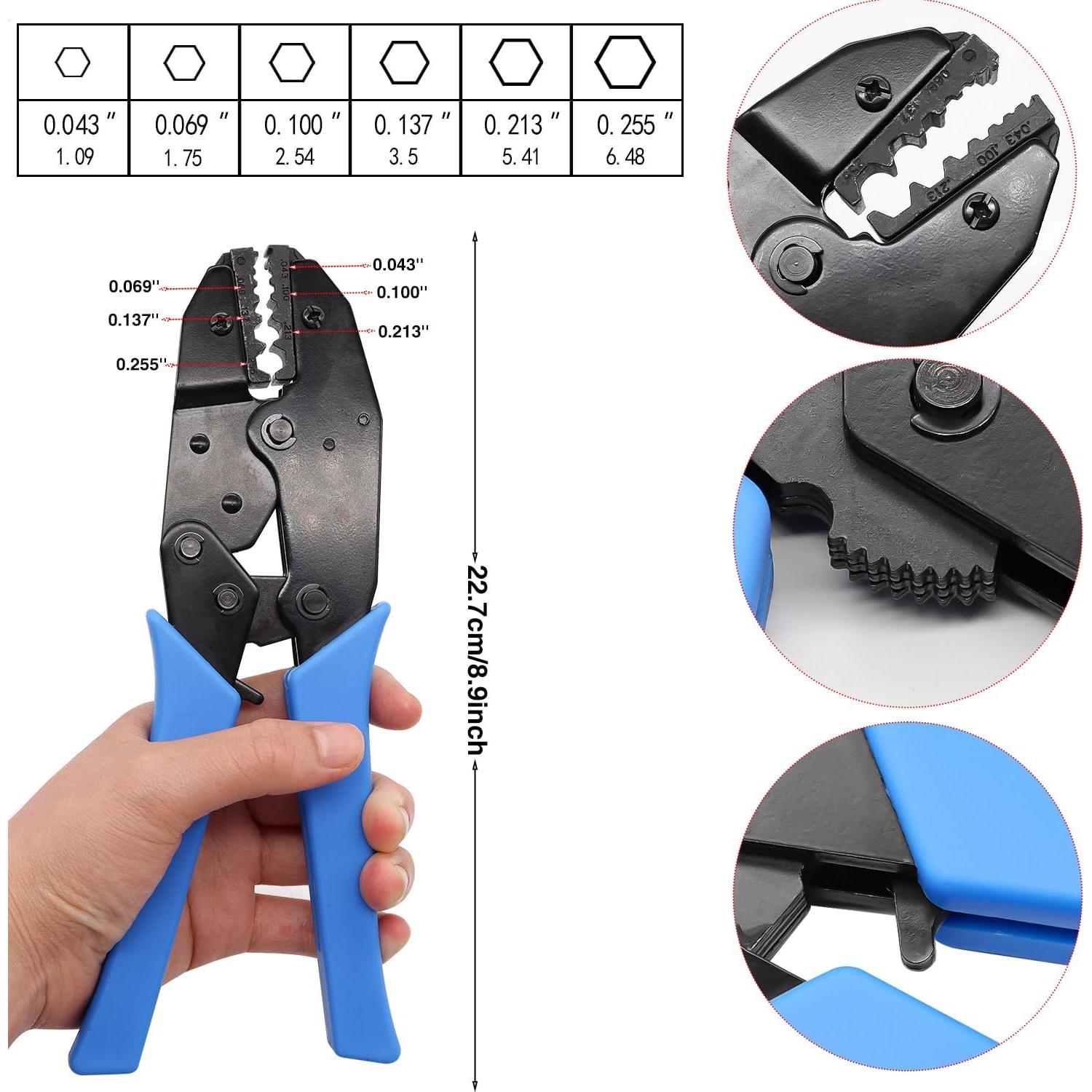 Kit de herramientas coaxiales Taiss BNC con crimpadora y 10 conectores