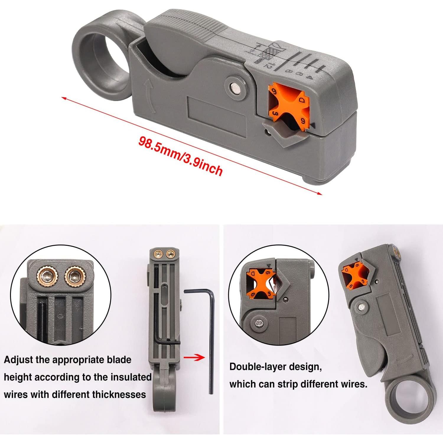 Kit de herramientas coaxiales Taiss BNC con crimpadora y 10 conectores