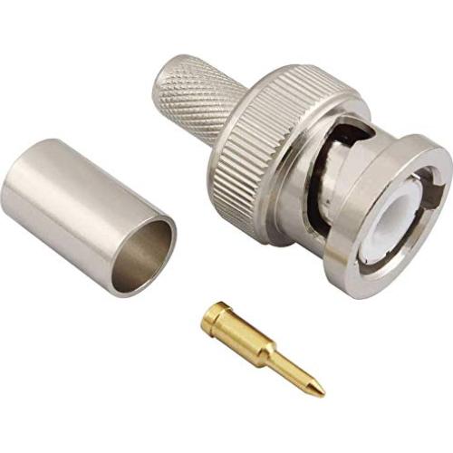 Conector BNC Macho Crimp para Cable RG6 10 Piezas 50 Ohm