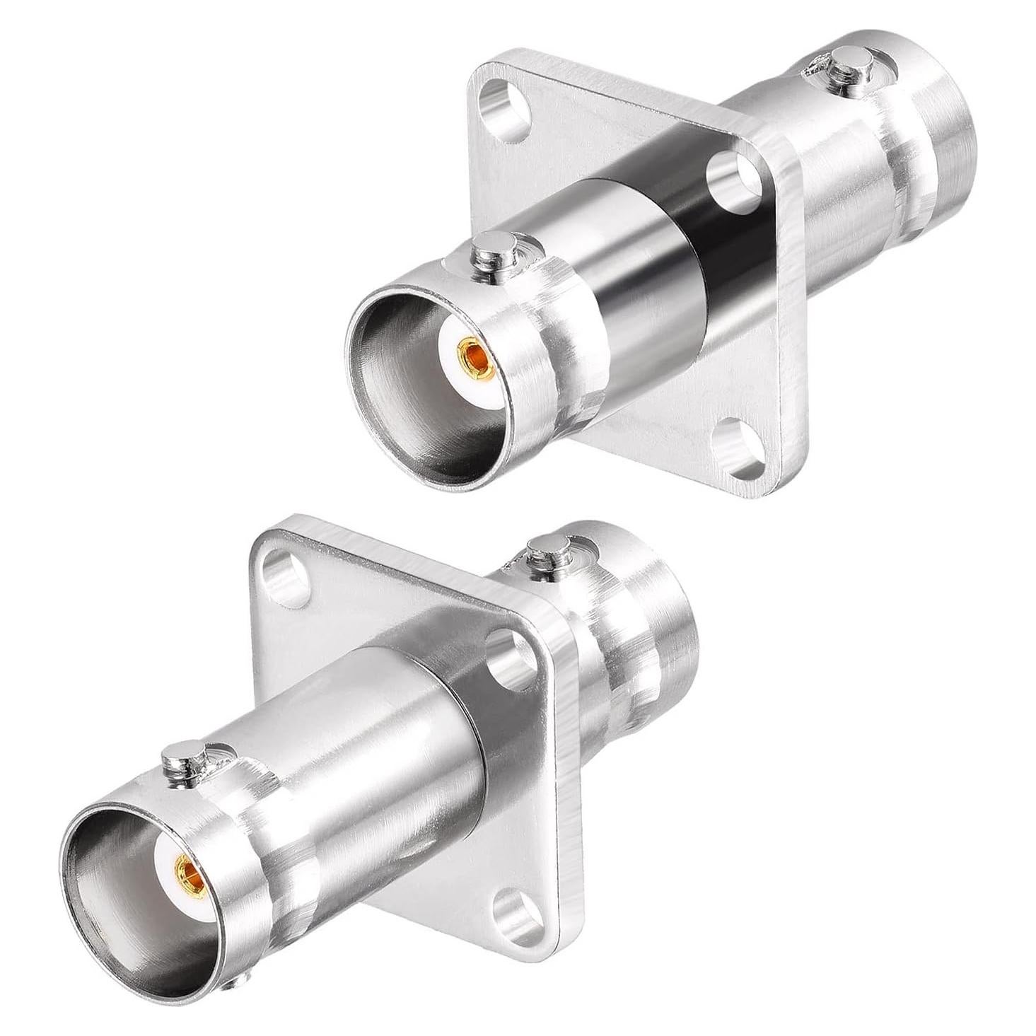 Adaptador BNC hembra a hembra Superbat con brida 4 agujeros