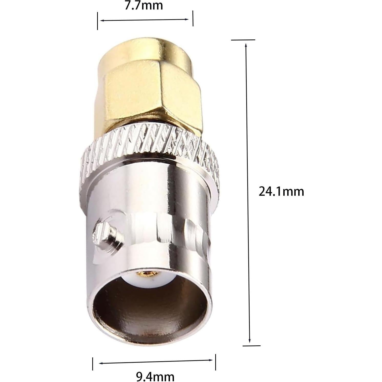 Adaptador Coaxial RF DHT Electronics SMA Macho a BNC Hembra - 2 Pcs