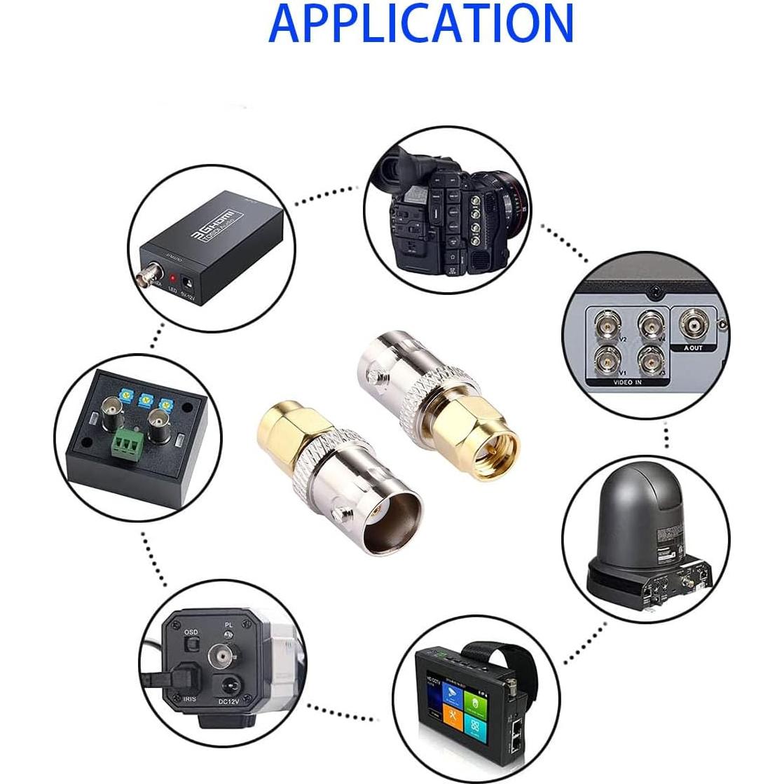 Adaptador Coaxial RF DHT Electronics SMA Macho a BNC Hembra - 2 Pcs