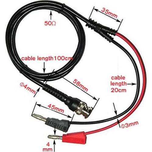 Cable Coaxial BNC Macho a Doble Banana 120cm Amadget