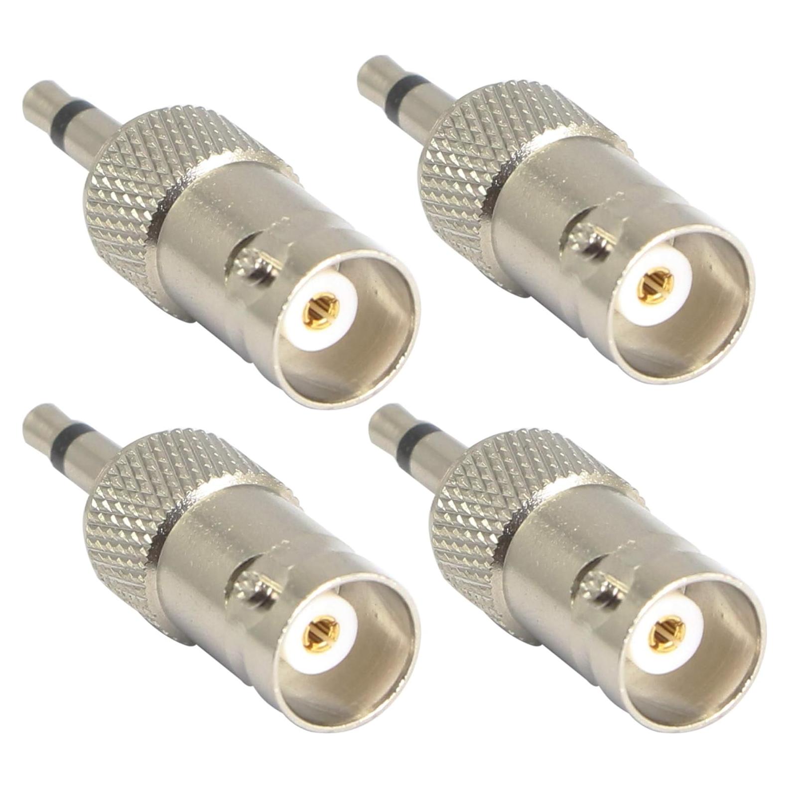 Adaptador BNC a 3.5mm Mono XMSJSIY - 4 Pack Niquelado