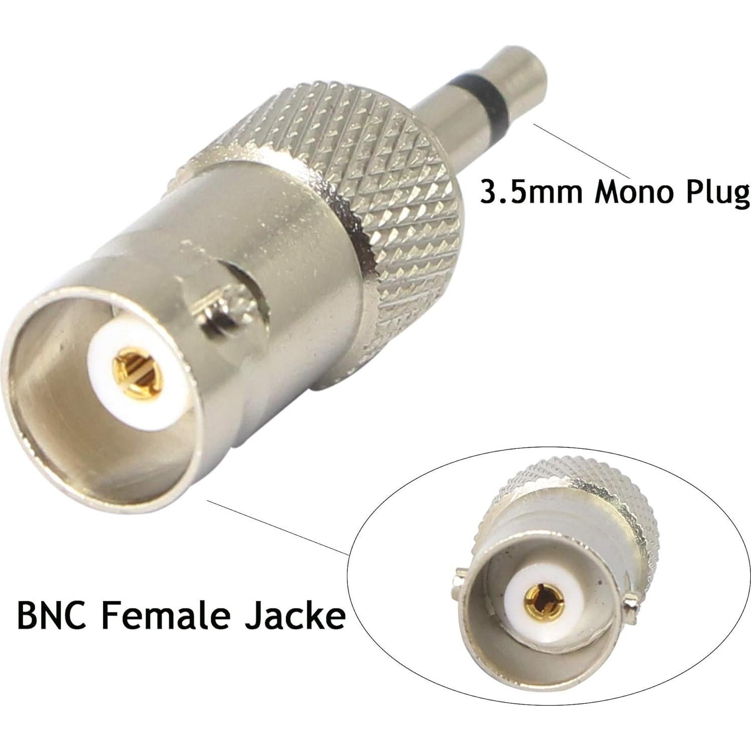 Adaptador BNC a 3.5mm Mono XMSJSIY - 4 Pack Niquelado
